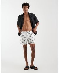 South Beach - Palm Print Swim Shorts - Lyst