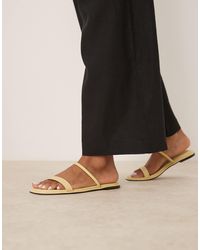 Calvin Klein - Flat Double Strap Sandals - Lyst