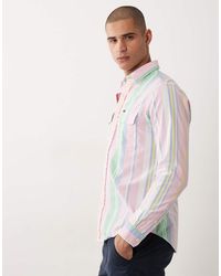 Polo Ralph Lauren - Icon Logo Striped Cotton Long Sleeve Shirt - Lyst