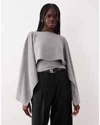 ASOS - Scarf Drape Detail Long Sleeve Top - Lyst