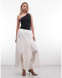 AllSaints - Femi Leaf Cut Out Midi Skirt - Lyst