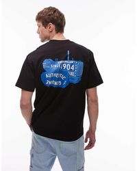 Caterpillar - Camiseta Negra Con Estampado Trasero De Wwr - Lyst