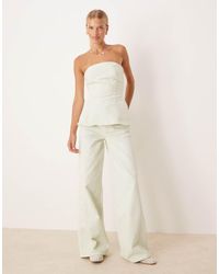 Mango - Wide Leg Mid-waist Jean Co-ord - Lyst