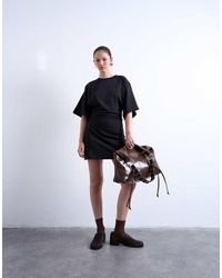 TOPSHOP - Getailleerde Mini-Jurk Met Raglanmouwen - Lyst