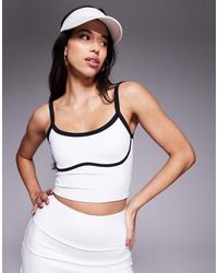 4505 - Active Vest With Inner Bra And Contrast Piping - Lyst