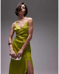 TOPSHOP - – midi-trägerkleid aus satin - Lyst