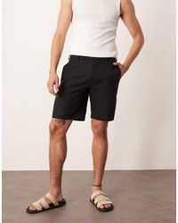 ASOS - Smart Straight Fit Linen Blend Shorts - Lyst