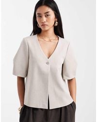 Object - Short Balloon Sleeve Blazer Co-ord - Lyst