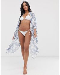 ASOS Strandkimono Met Spiltmouwen - Blauw