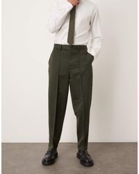 ASOS - Smart Relaxed Tapered Trousers With Pintuck - Lyst