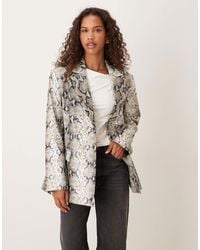 ASOS - Tailored Relaxed Leather Look Blazer - Lyst