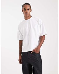 ASOS - Camiseta Blanca De Corte Cuadrado Extragrande De Tejido Muy Grueso De Circular Design Collection - Lyst