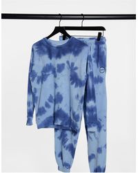 TOPSHOP Бледно-синий Свитшот С Принтом Тай-дай От Комплекта -голубой