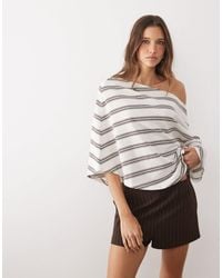 ASOS - Knitted Jersey Fallen Shoulder Cape Top - Lyst