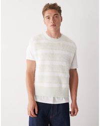 Weekday - Chaleco Blanco Hueso A Rayas De Punto De Hilo Desflecado De - Lyst