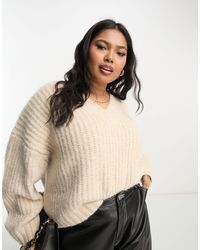 ASOS - Asos Design Curve Premium Chunky V Neck Oversized Sweater - Lyst