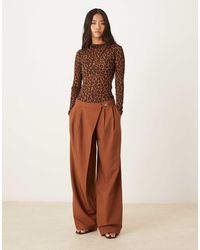 ASOS - Tailored Asymmetric Wrap Wide Leg Pants With Buckle Detail - Lyst