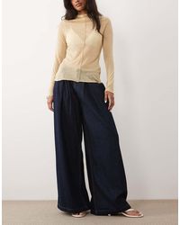 ASOS - Wide Leg Jean With Pleat Detail - Lyst