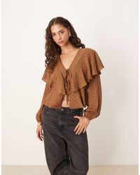 Brave Soul - Long Sleeve Top With Frill Detail - Lyst