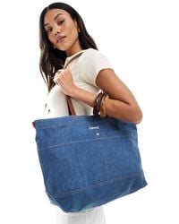 Levi's - Bolso Tote Vaquero Azul Medio Con Logo Heritage De - Lyst