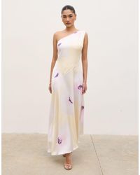 Pretty Lavish - Satin One Shoulder Maxi Dress - Lyst