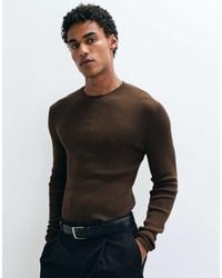 ASOS - Essentials Micro Rib Muscle Fit Lightweight Knitted Jumper - Lyst