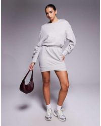 ASOS - Cotton Wrap-over Mini Sweat Dress - Lyst