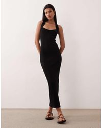 ASOS - Scoop Front Racer Seam Detail Midi Dress - Lyst