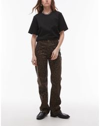 Mango - – leonie – gerade geschnittene jeans mit leopardenmuster - Lyst