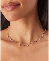 ASOS - Necklace With Tone Dot-Dash Chain And Eye Detail - Lyst