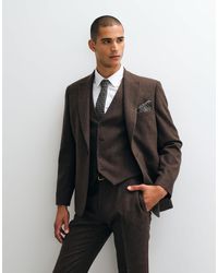 ASOS - Slim Herringbone Suit Jacket With Wool - Lyst