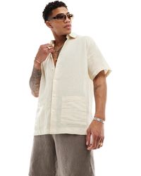 ASOS - Relaxed Textured Shirt With Patch Pockets - Lyst