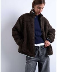 TOPSHOP - Jack Van Borg Fleece Met Contrasterende Biezen - Lyst