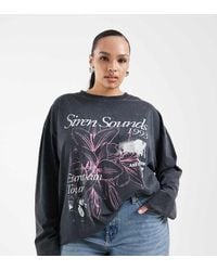 ASOS - Asos Design Curve Long Sleeve T-shirt With Siren Sounds Graphic - Lyst