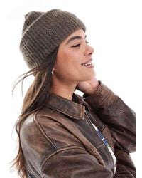 Pieces - Chunky Ribbed Beanie - Lyst
