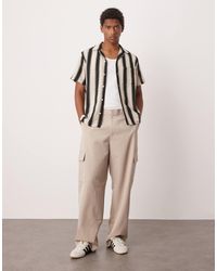 ASOS - Pantalon cargo élégant large à taille élastique - taupe - Lyst