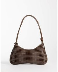 ASOS - Borsa Da Spalla Intrecciata Color Cioccolato Con Manico Sottile Con Nodi - Lyst