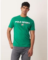 Polo Ralph Lauren - Sport Flag Logo Chest Print T-shirt Classic Fit - Lyst