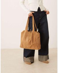 Mango - Suède Tote Tas - Lyst