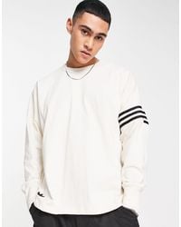 adidas Originals - Neuclassics 3 Stripe Long Sleeve T-shirt - Lyst