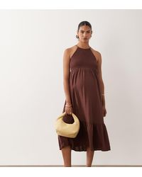 Mama.licious - Mamalicious Maternity Shirred Bodice Tiered Skirt Cami Midi Dress - Lyst