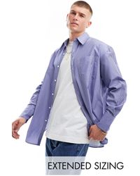 ASOS - – gestreiftes oversize-hemd im 90er-stil - Lyst