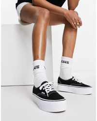 Vans - Authentic - sneakers nere e bianche con suola stile plateau - Lyst