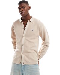 Parlez - Arthur - gilet en maille gaufrée - beige - Lyst