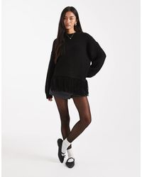 ASOS - Oversized Fringed Jumper - Lyst