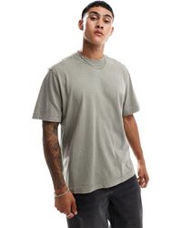 Abercrombie & Fitch - T-shirt vestibilità comoda lavaggio acido tinta unita vintage - Lyst