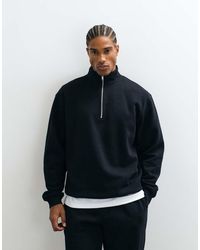 ASOS - Essentials Relaxed Fit Quarter Zip Sweatshirt - Lyst