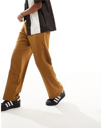 ASOS - Pantalon large habillé - marron - Lyst