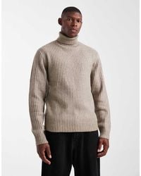 JJ Rebel - Roll Neck Cable Knit Jumper - Lyst