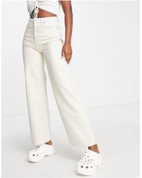Weekday Ace - jeans a vita alta - Bianco